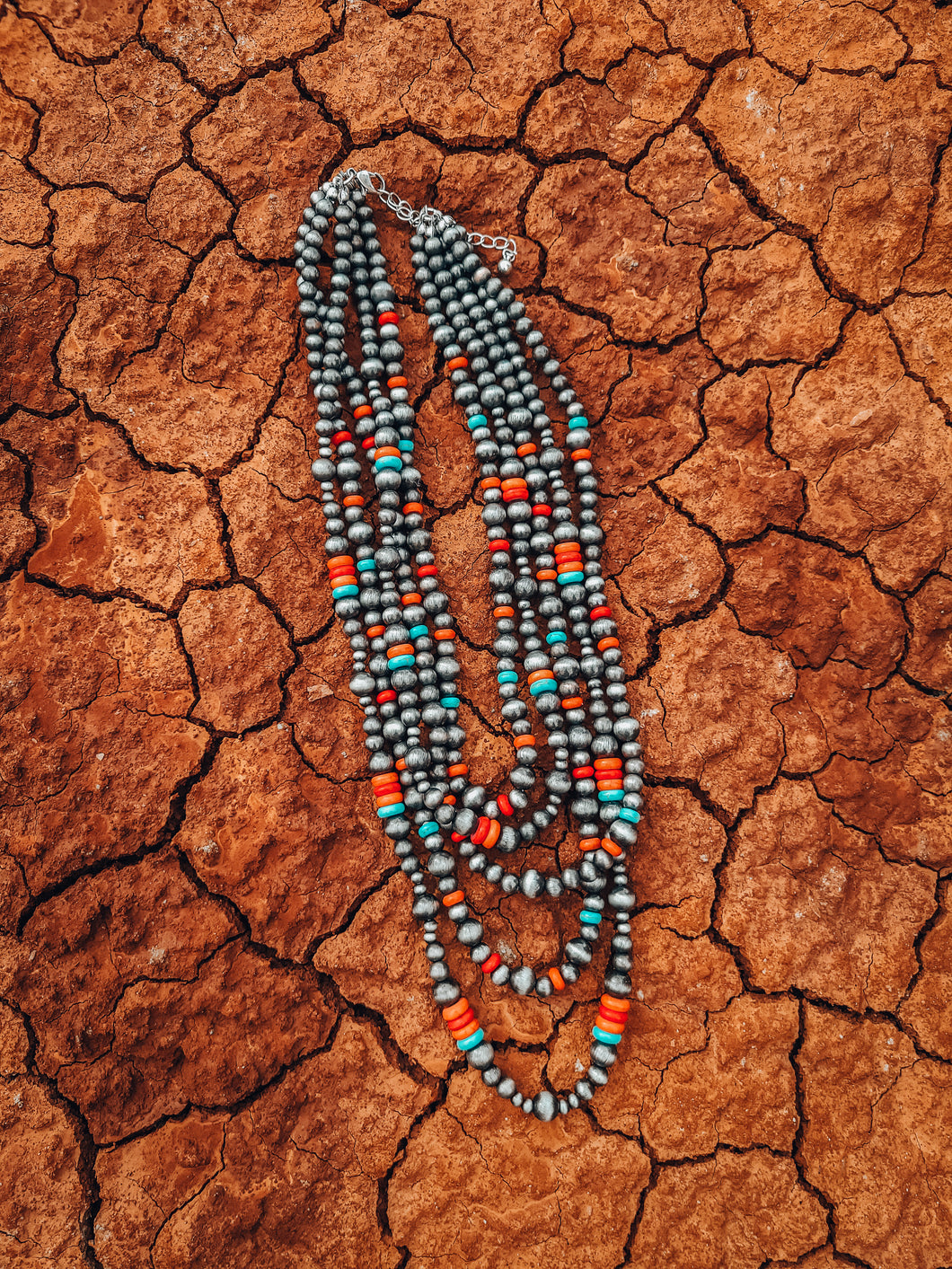 Navajo Style Pearl Layered Necklace