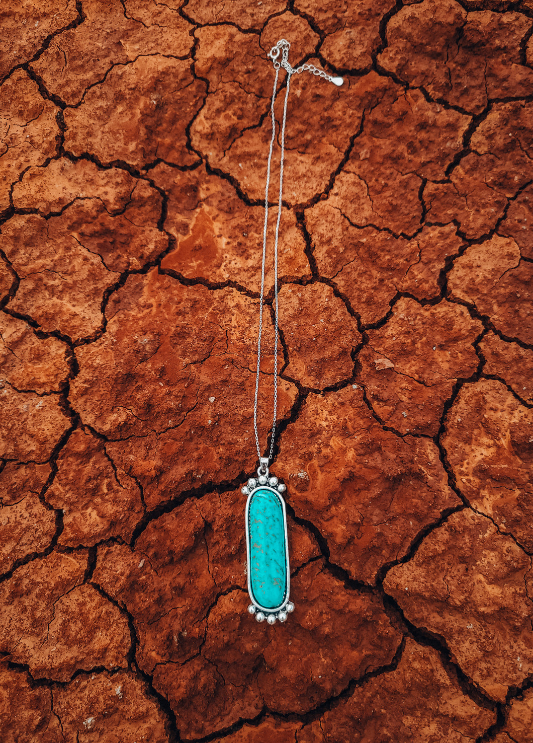 Turquoise Style Pendent on Silver Chain