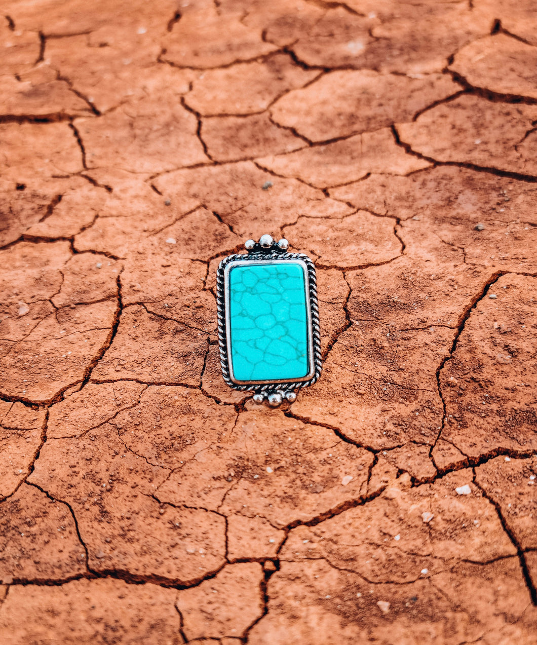 Vintage Faux Turquoise Cuff Ring