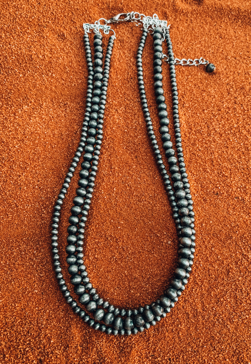 Stacked Navajo Style Pearl Necklace