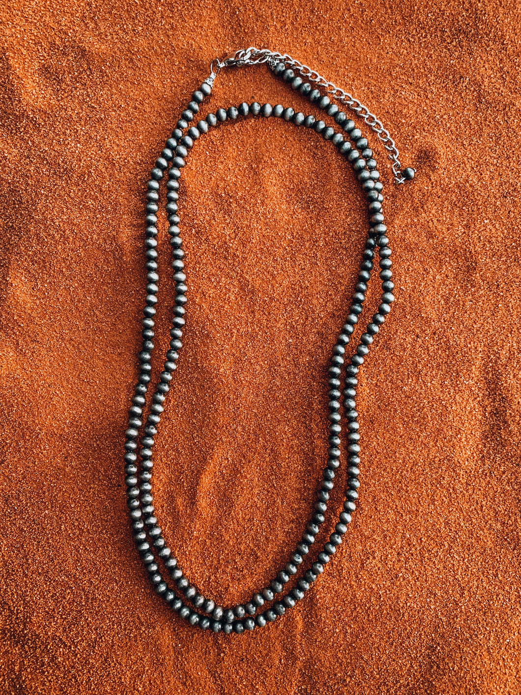 Long Single Strand Navajo Style Beaded Necklace